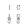 Aros Bridal Two Hoops Pearl Silver