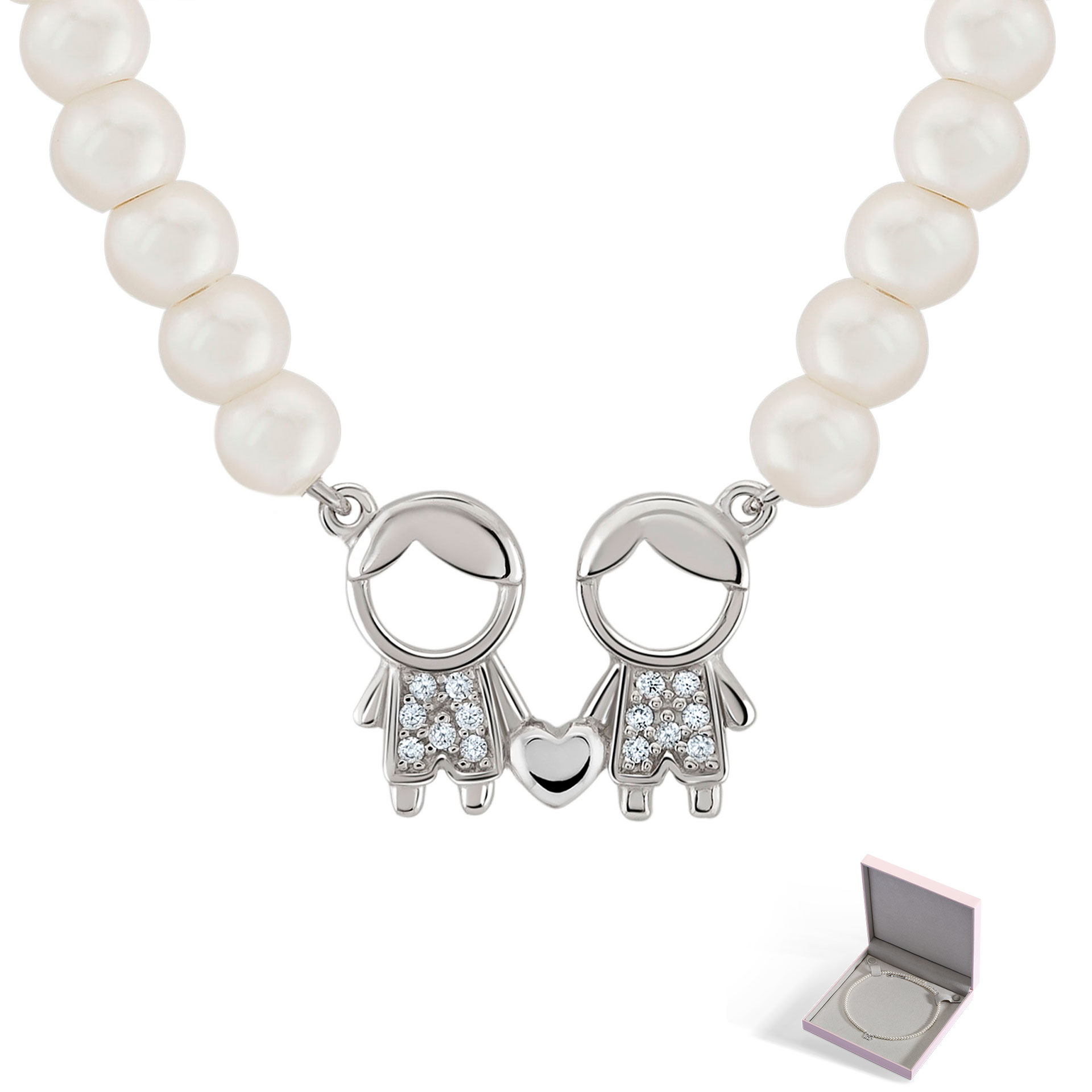 Mum Pearls 2 Boys Necklace