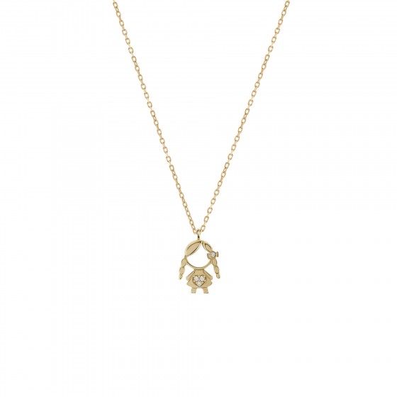 Gold and Diamonds MUM Girl Necklace