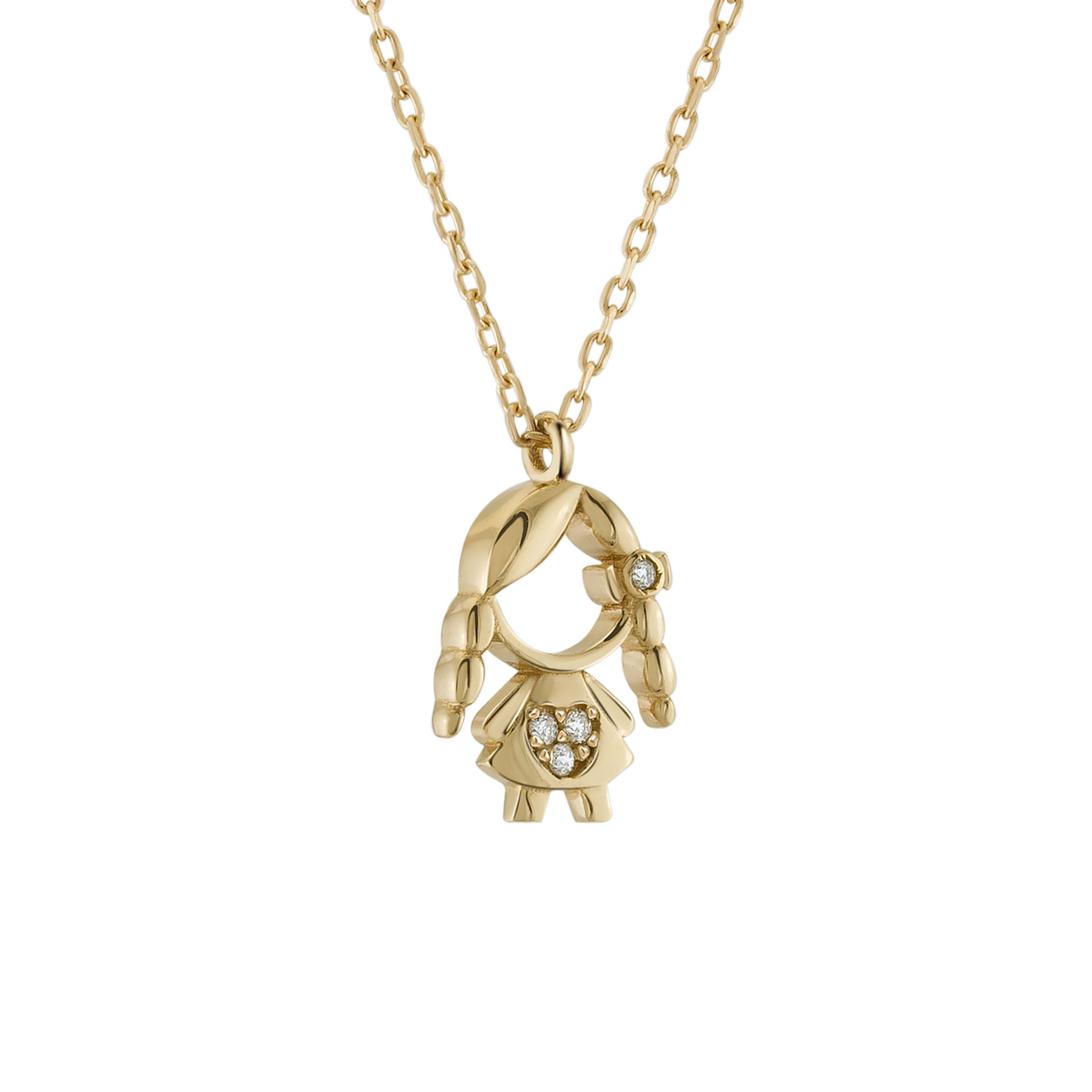 Gold and Diamonds MUM Girl Necklace