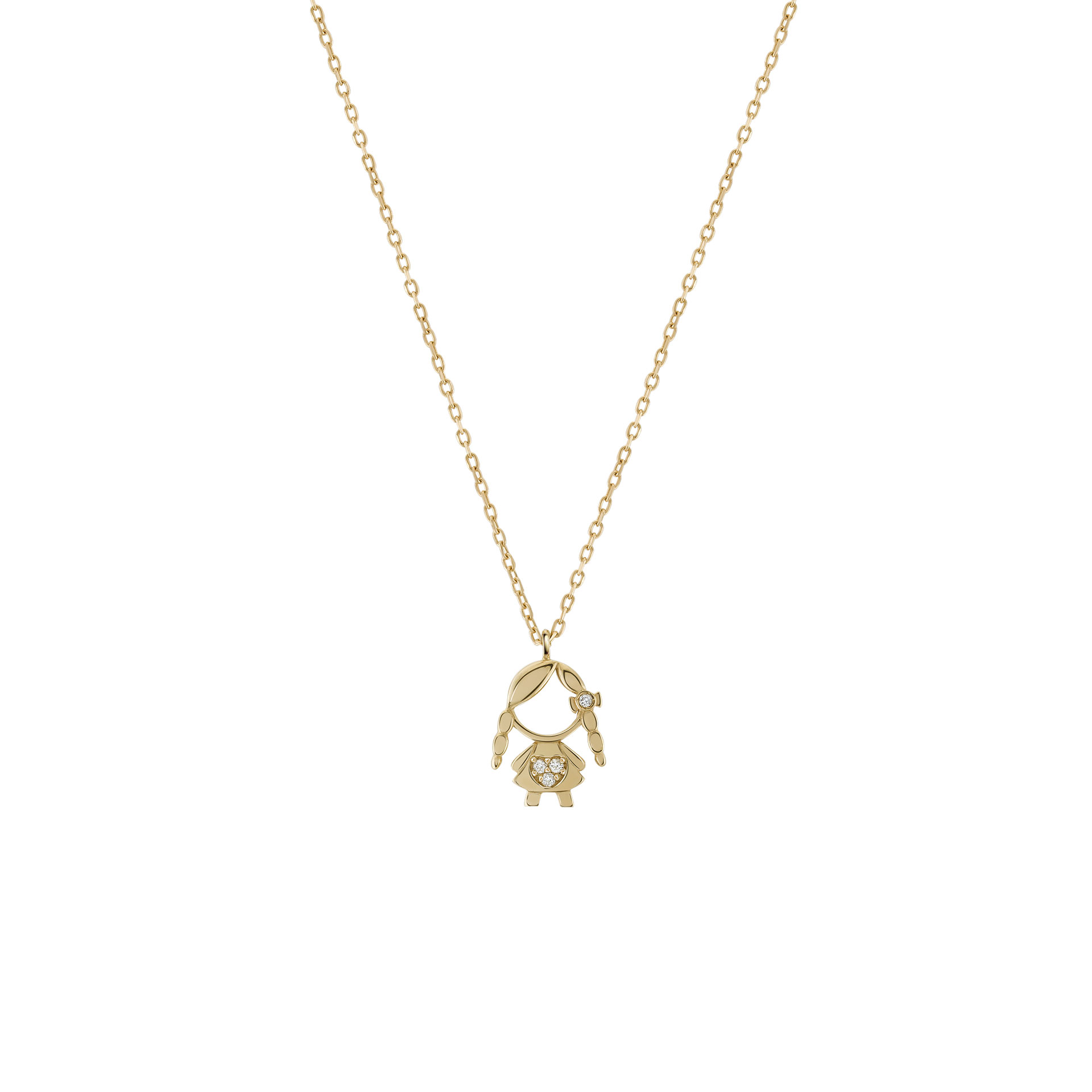 Gold and Diamonds MUM Girl Necklace