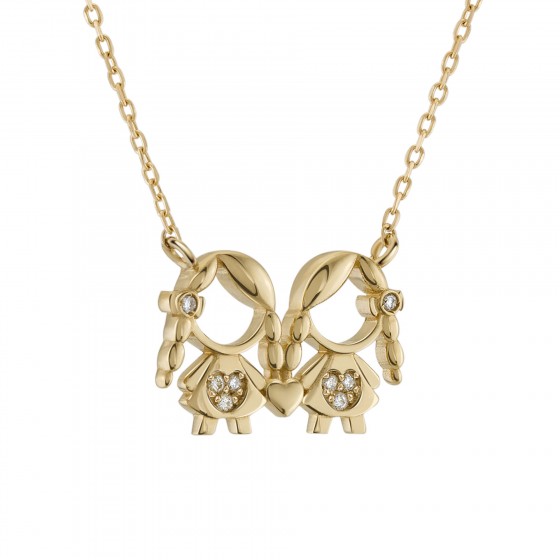 Colar Ouro e Diamantes MUM 2 Meninas
