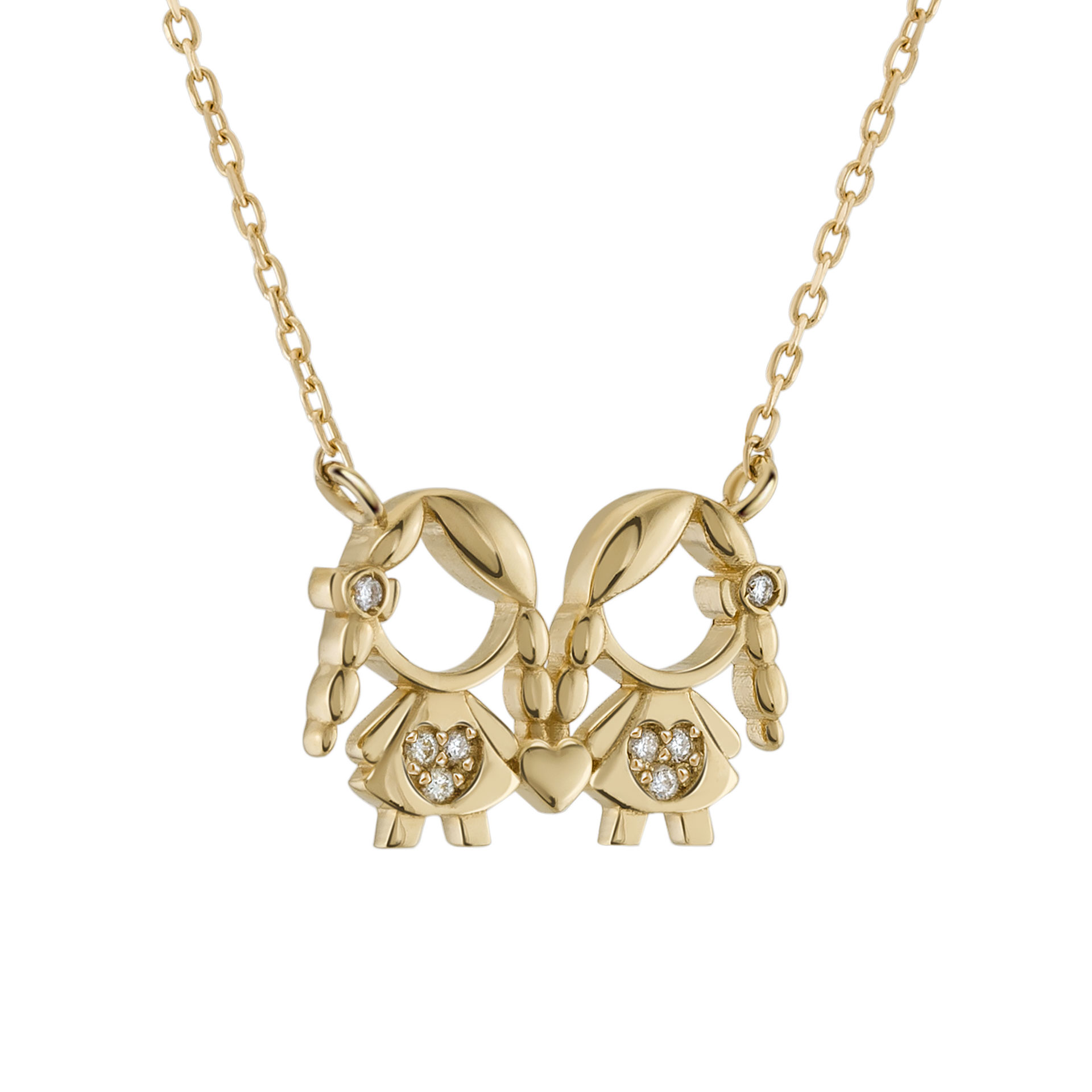 Gold and Diamonds MUM 2 Girls Necklace