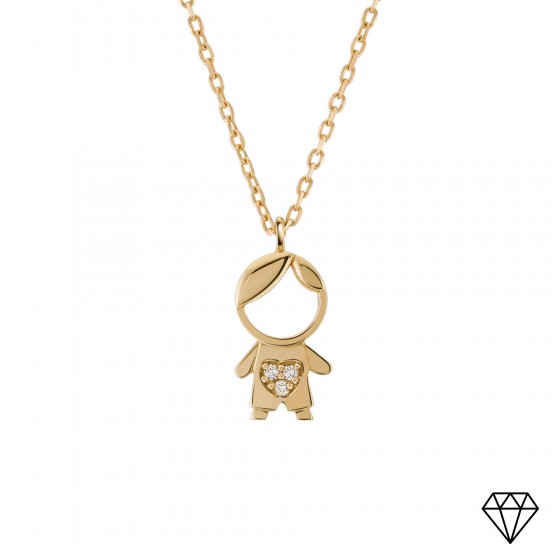 Gold and Diamonds MUM Boy Necklace