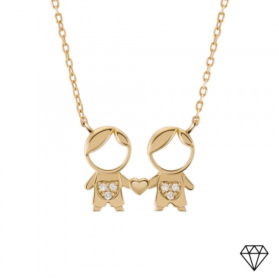 Gold and Diamonds MUM 2 Boys Necklace