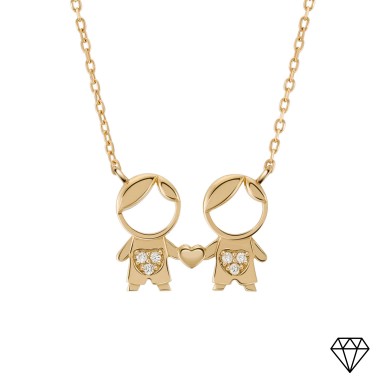 Colar Ouro e Diamantes MUM 2 Meninos