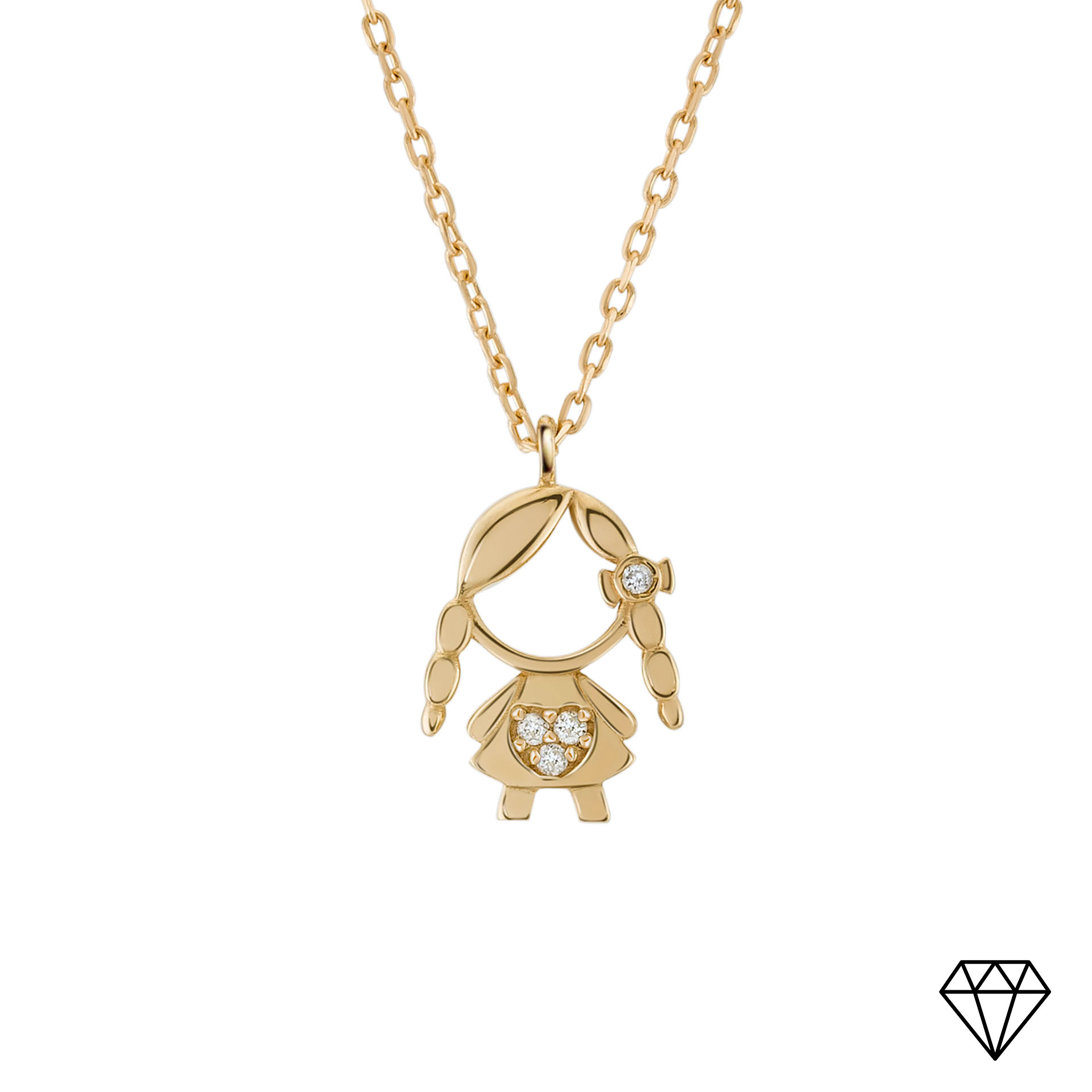 Gold and Diamonds MUM Girl Necklace