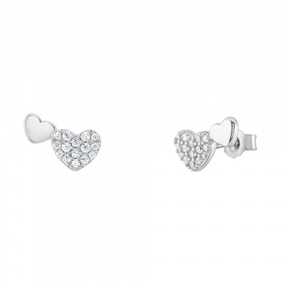 Pendientes Girls Hearts Cz Silver