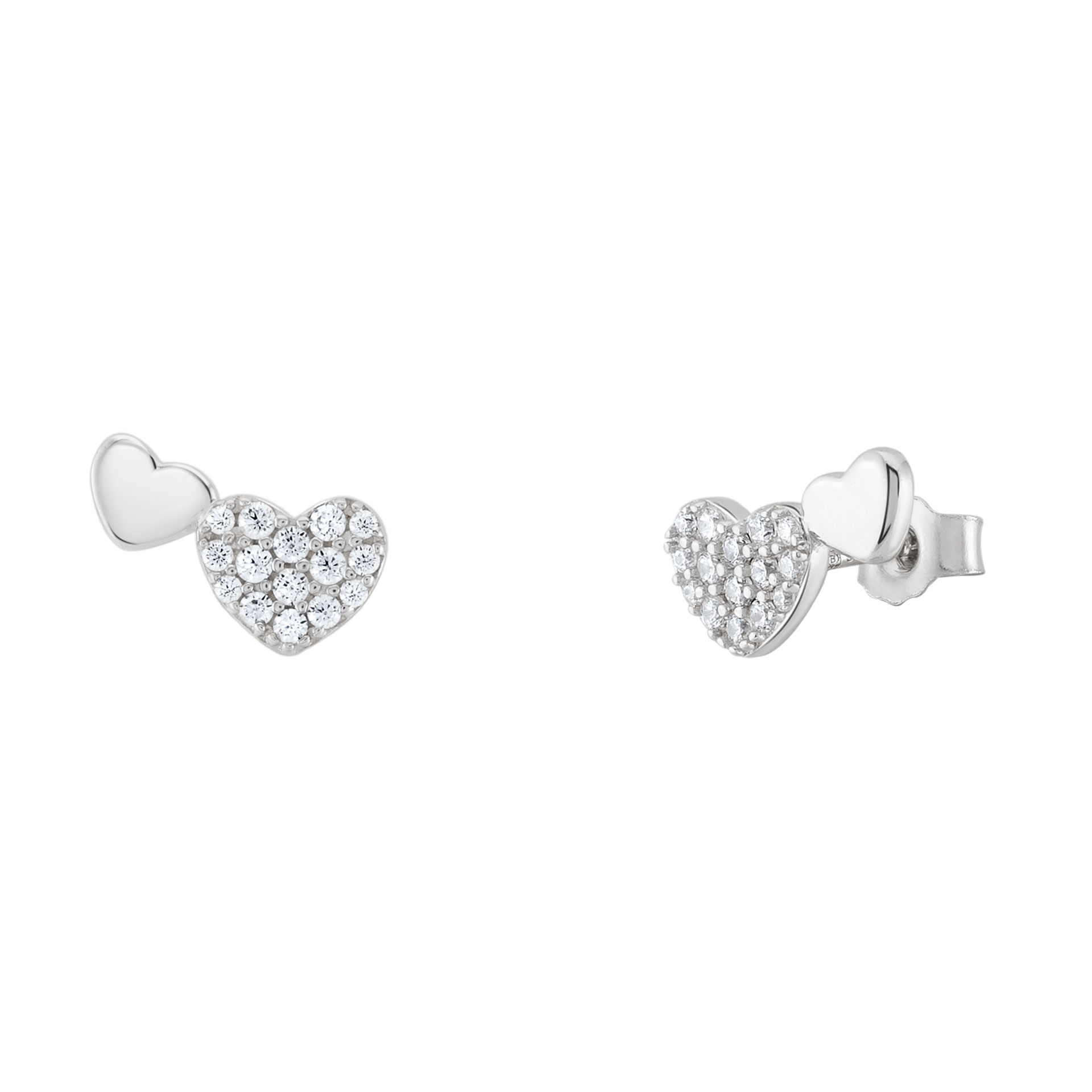 Pendientes Girls Hearts Cz Silver