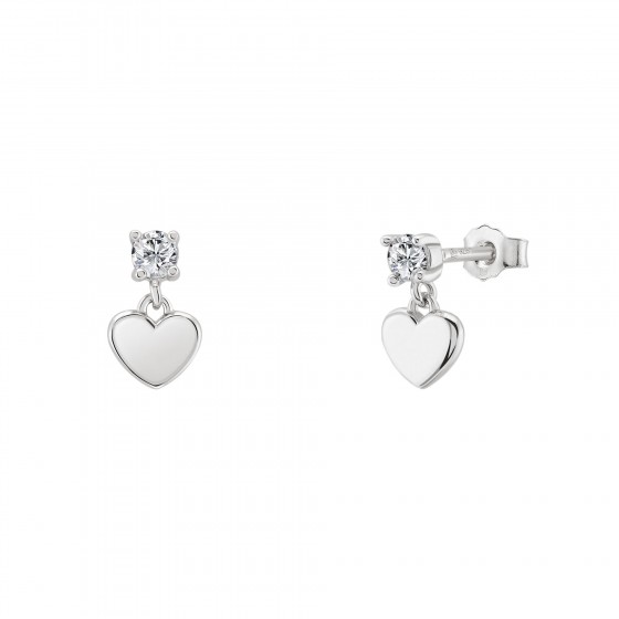 Girls Heart Glow Silver Earings
