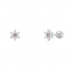 Girls Cz Butterfly Silver Earrings