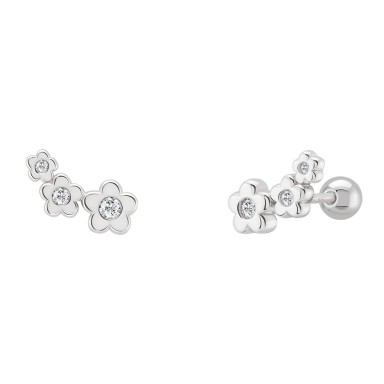 Pendientes Girls Flowers Silver