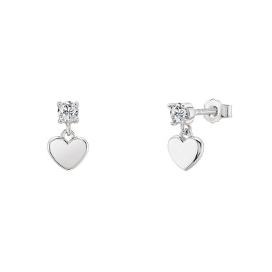 Girls Heart Glow Silver Earings