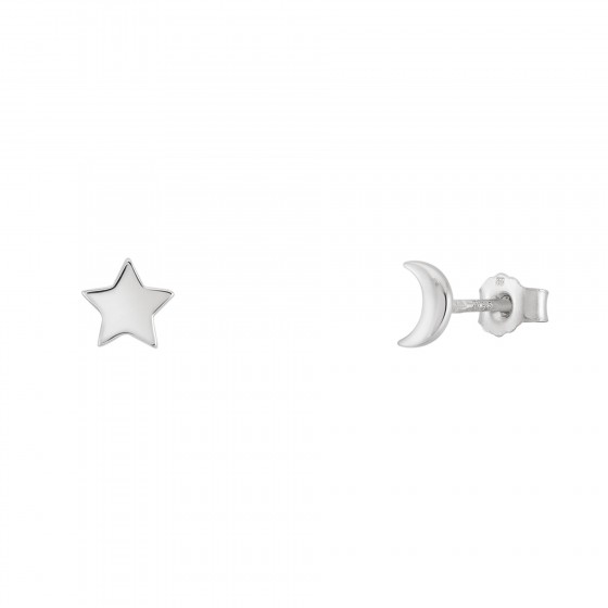 Pendientes Girls Star and Moon Silver