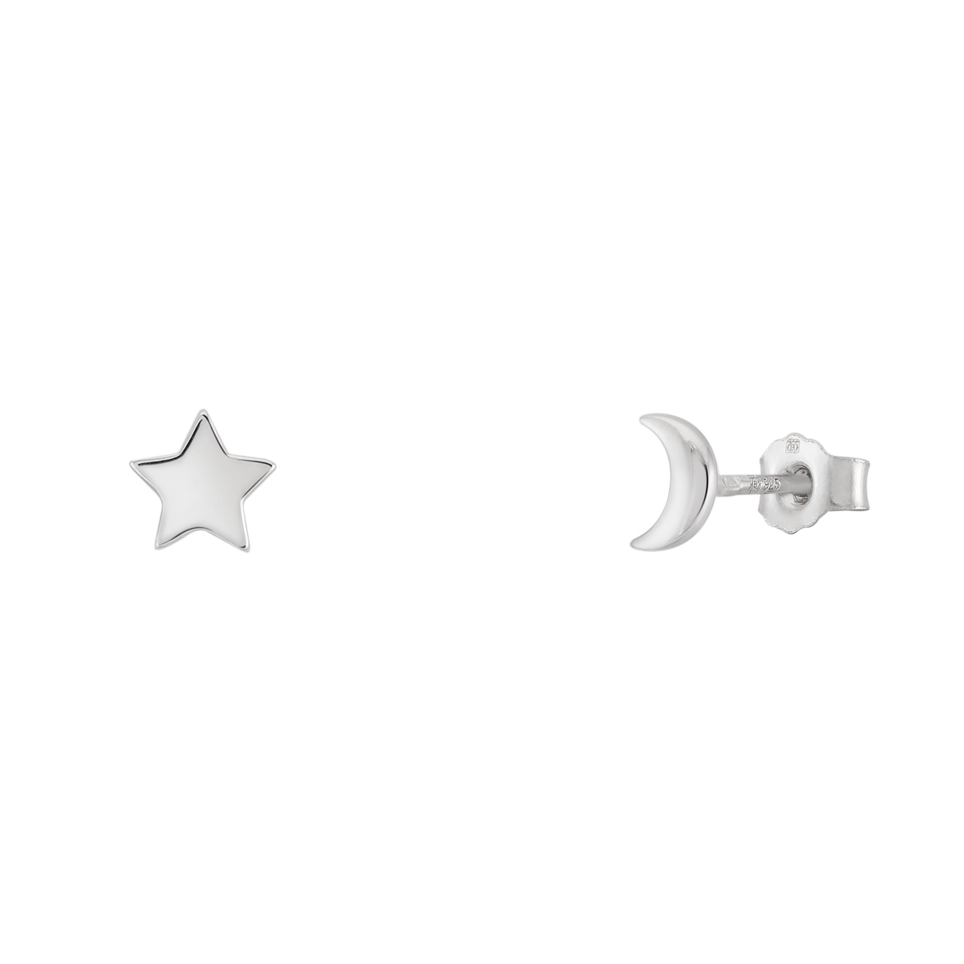 Pendientes Girls Star and Moon Silver