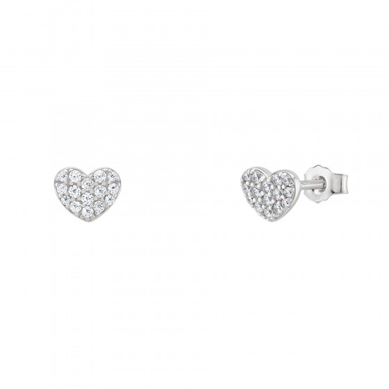 Pendientes Girls Hearts Cz Silver