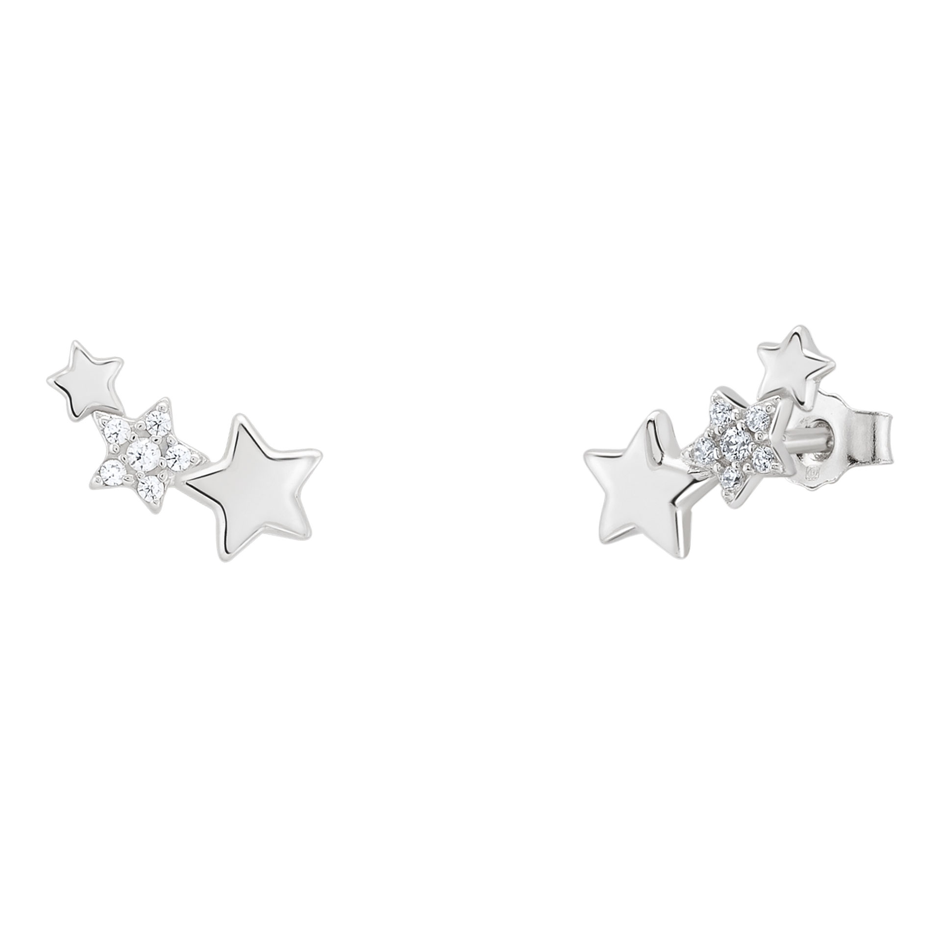 Pendientes Girls 3 Stars Silver