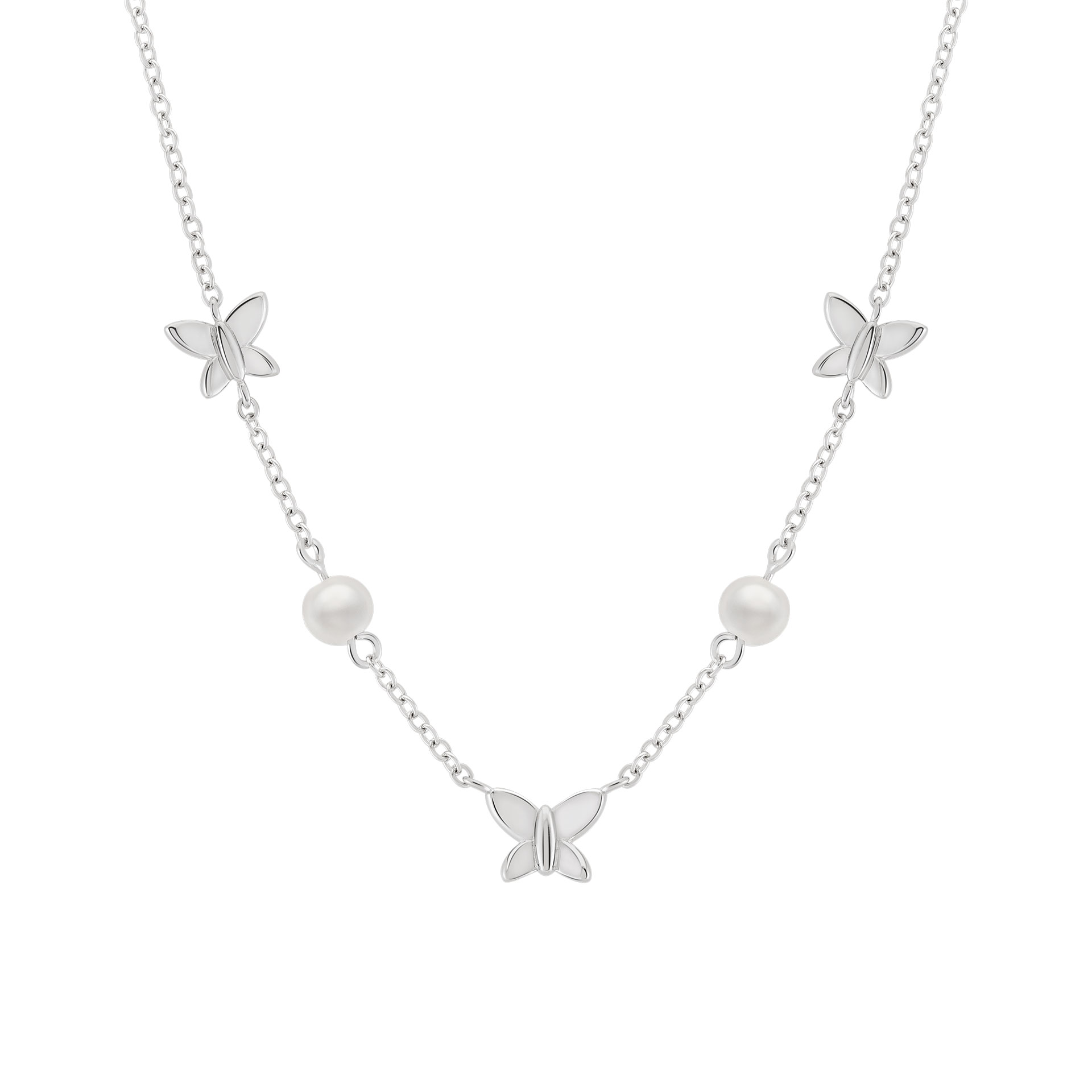 Colar Girls Borboleta Pérolas