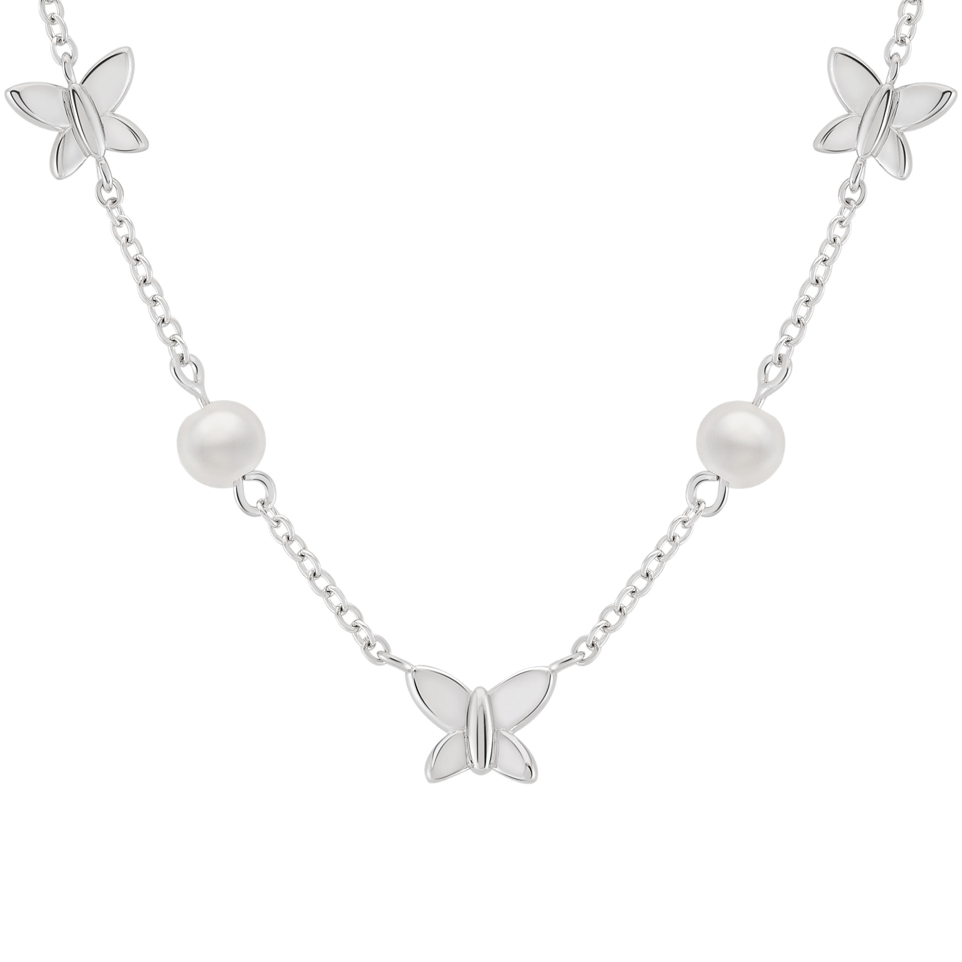 Colar Girls Borboleta Pérolas