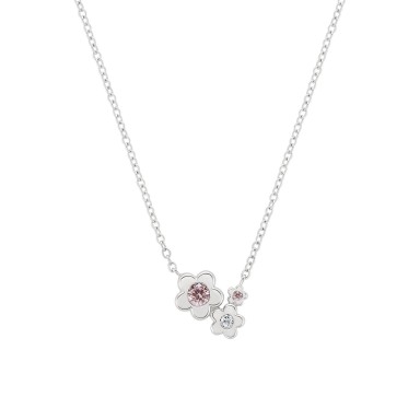 Girls Flowers Silver Necklace