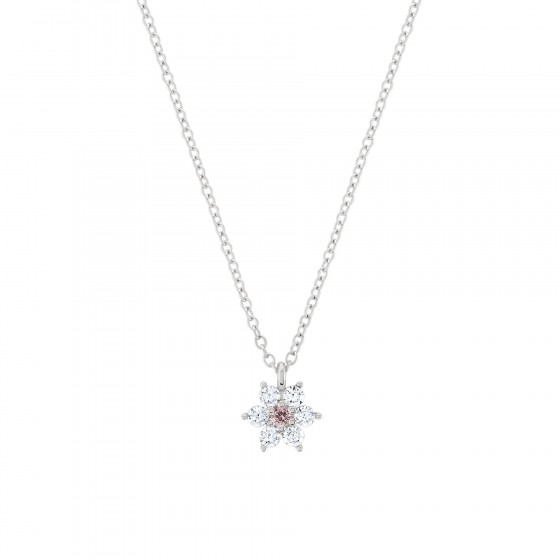 Collar Girls Cz Pink Silver