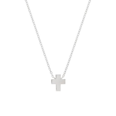 Girls Cross and Pearls Silver Necklace