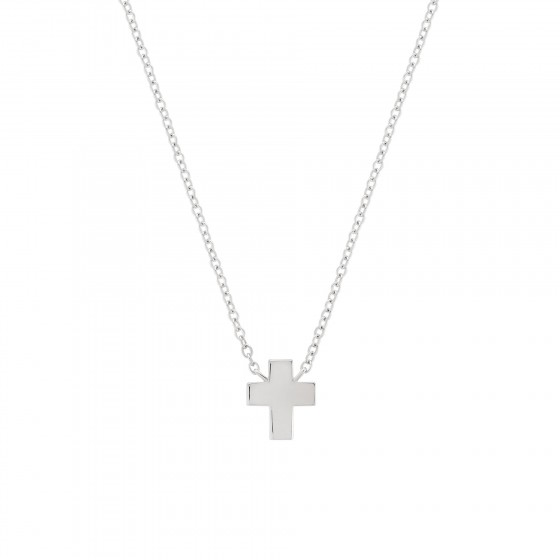 Collar Girls Cross and Pearls Silver