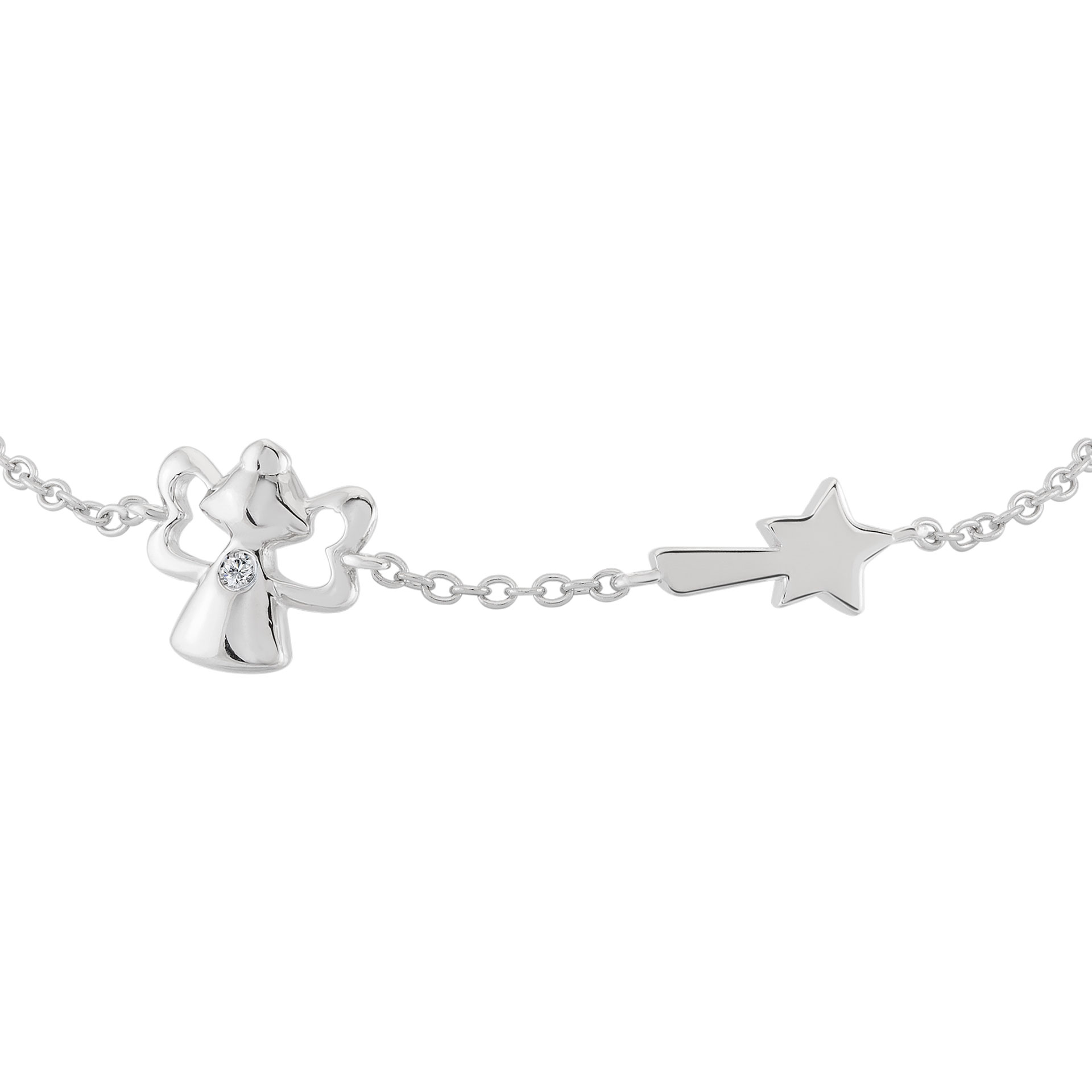 Girls Fairy and Wand Silver Bracelet