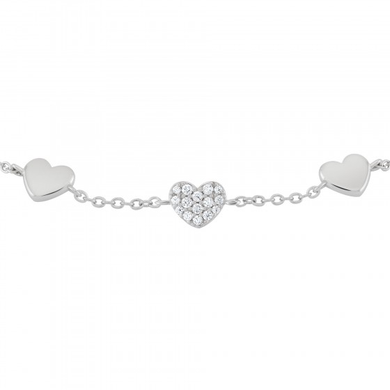 Pulsera Girls 3 Hearts Silver