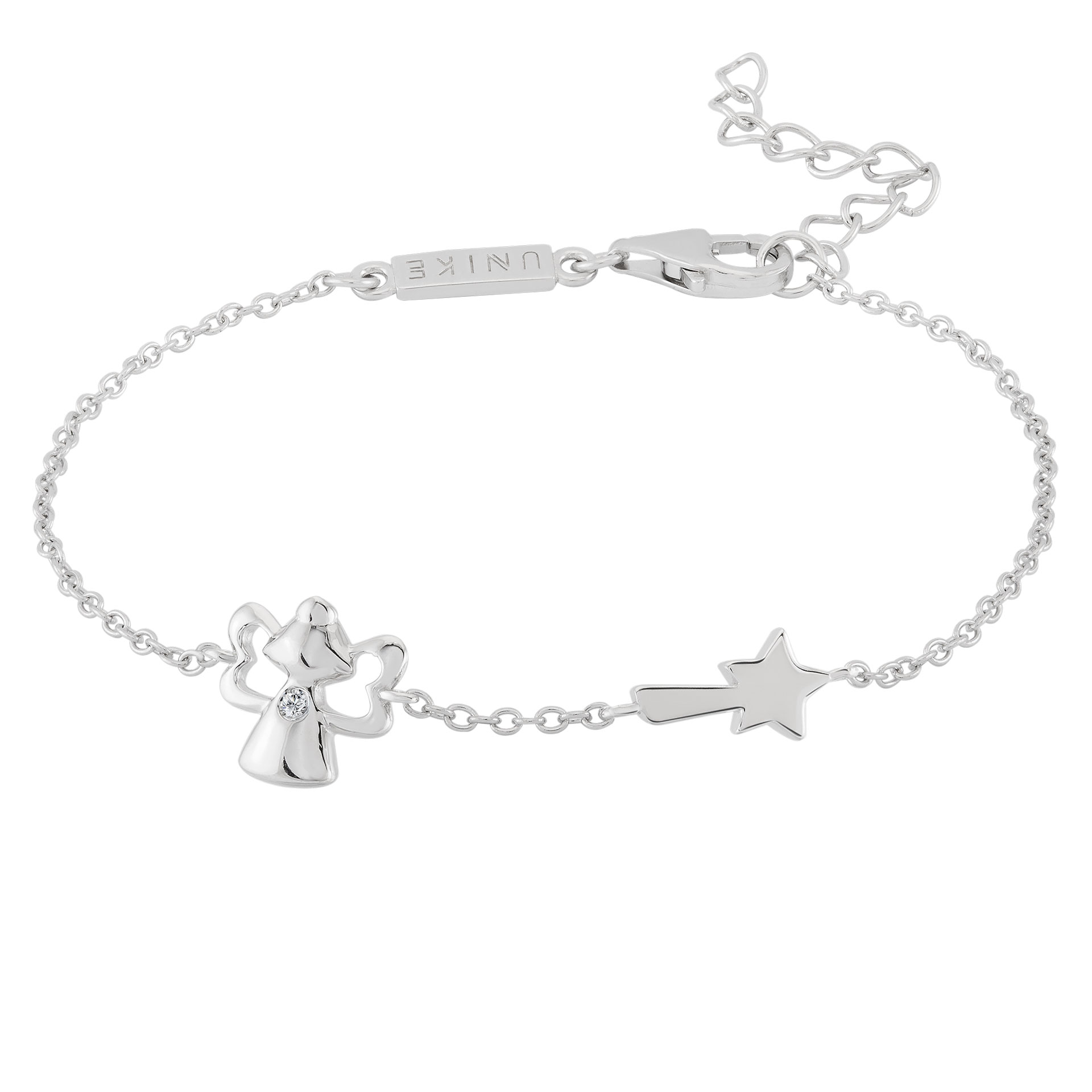 Girls Fairy and Wand Silver Bracelet