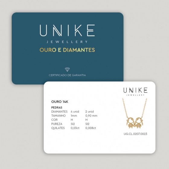 Colar Ouro e Diamantes MUM 2 Meninas