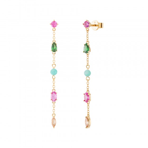 Fun Drop Stones Butterfly Earrings