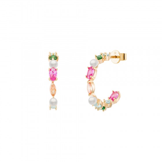 Fun Multi Color Stones Earrings