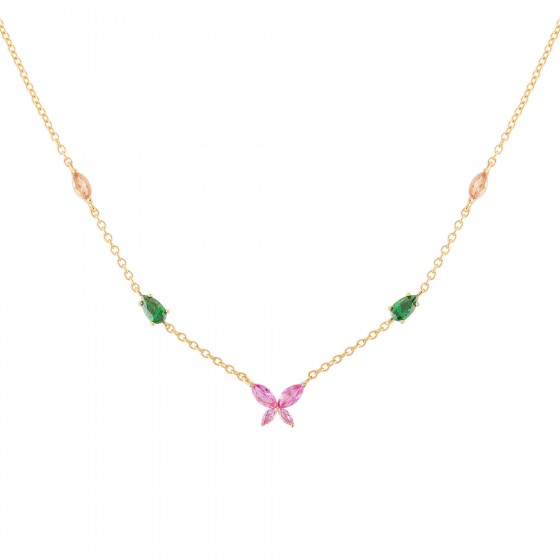 Colar Fun Borboleta Rosa