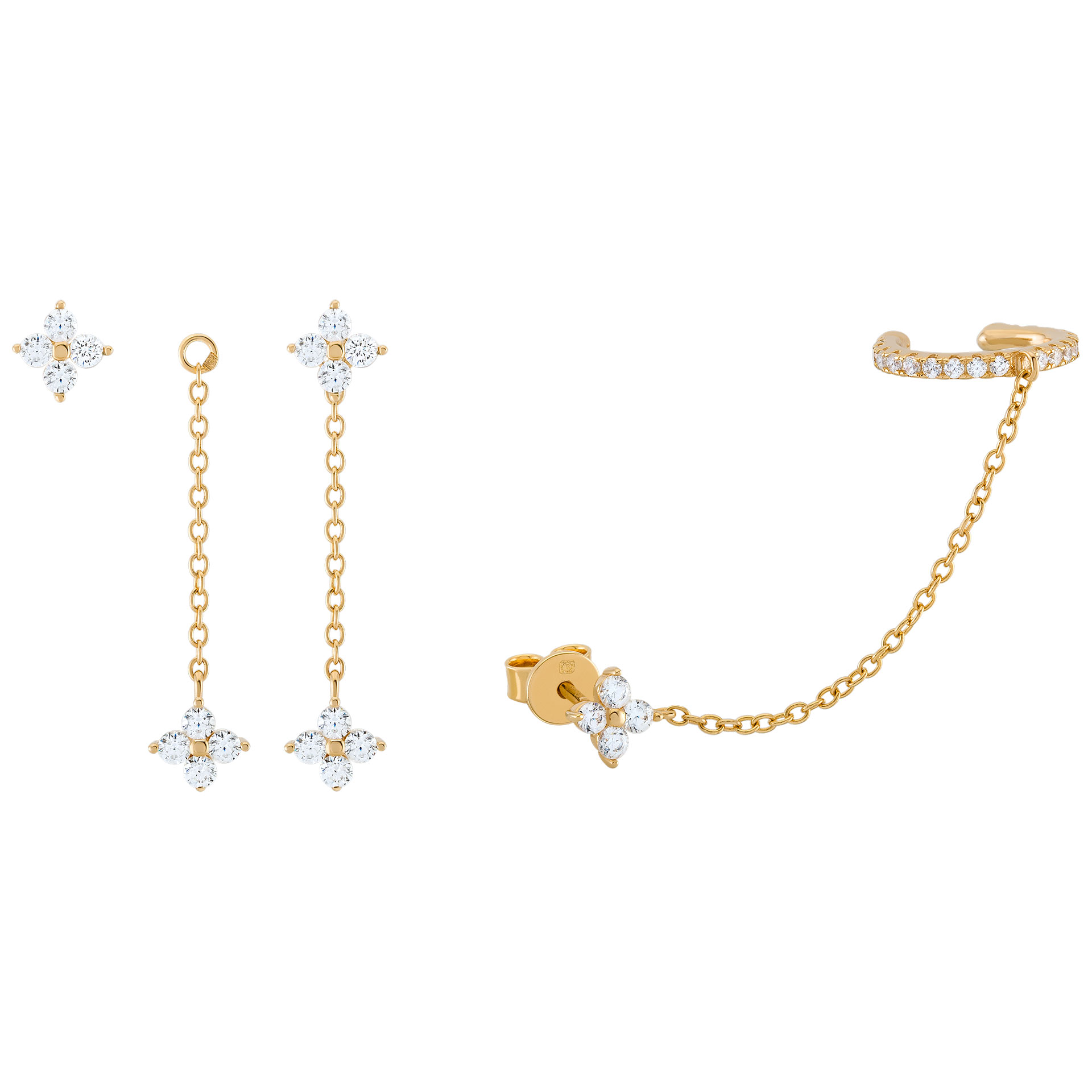 Matchy Flower Earcuf Earings