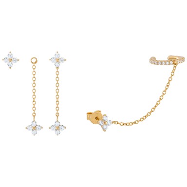 Brincos Matchy Flower Earcuf