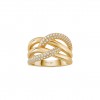 Bold Daily Crossed Stone Lines Ring