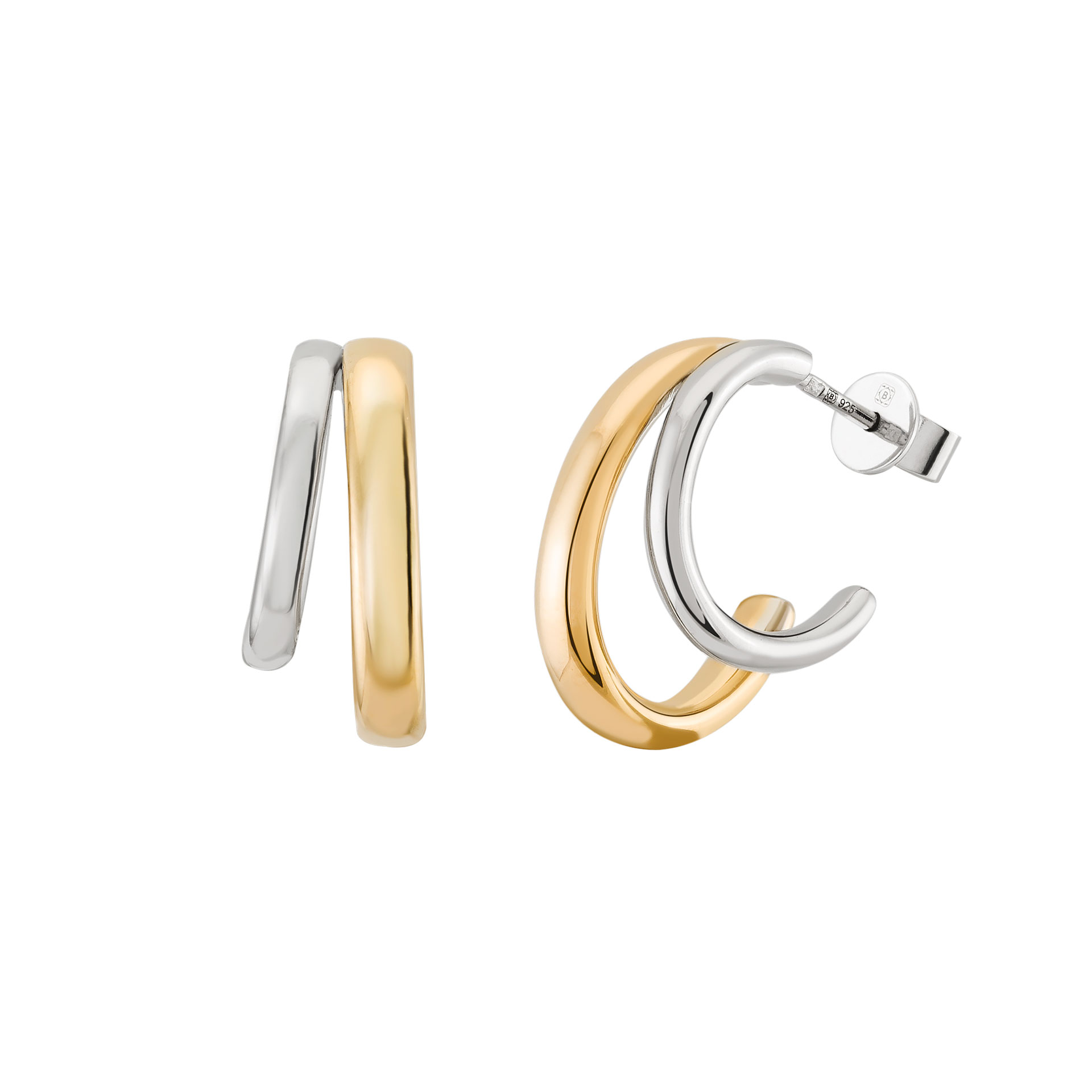 Bold Daily Bicolor Circles Earrings