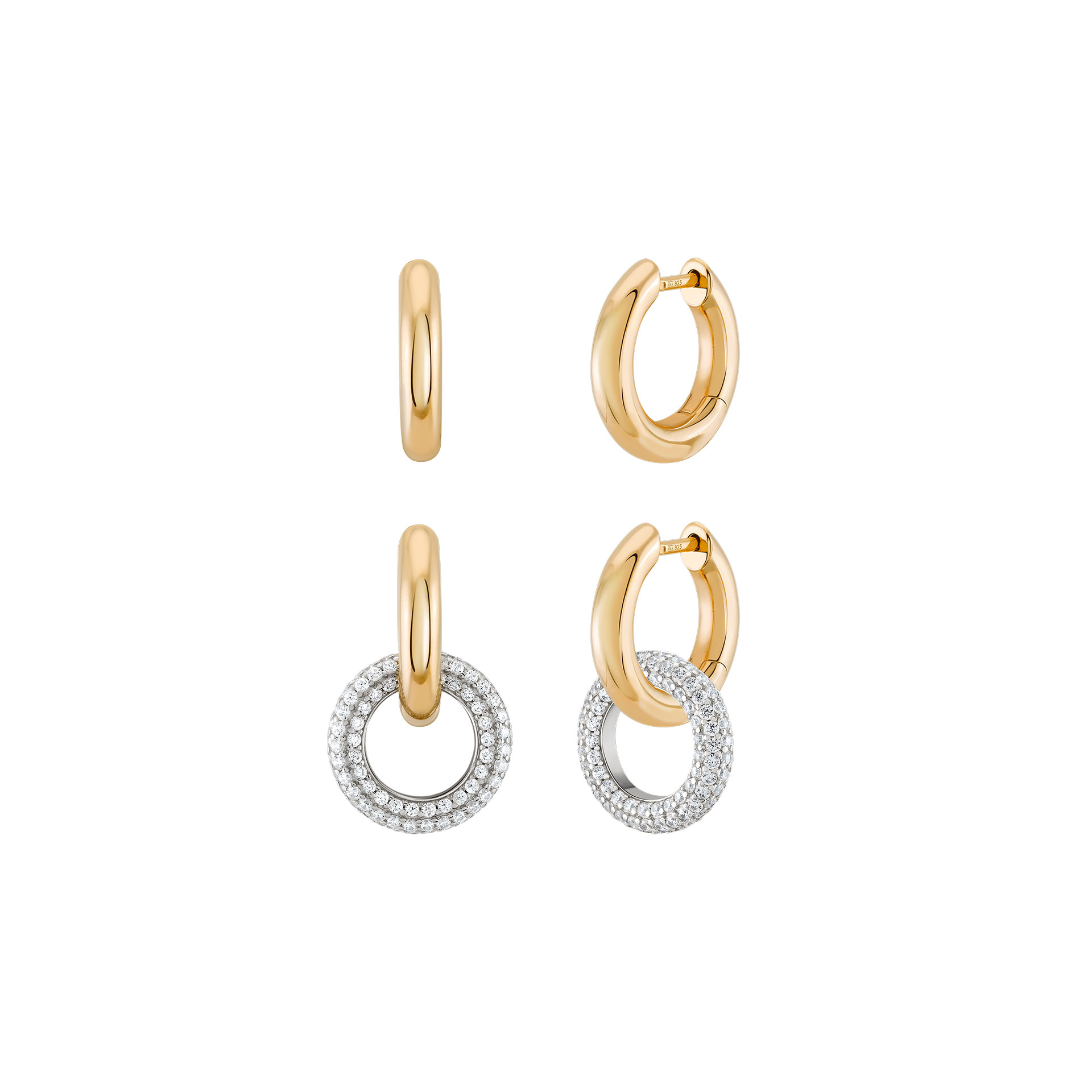 Pendientes Bold Daily Stones 2 Circles