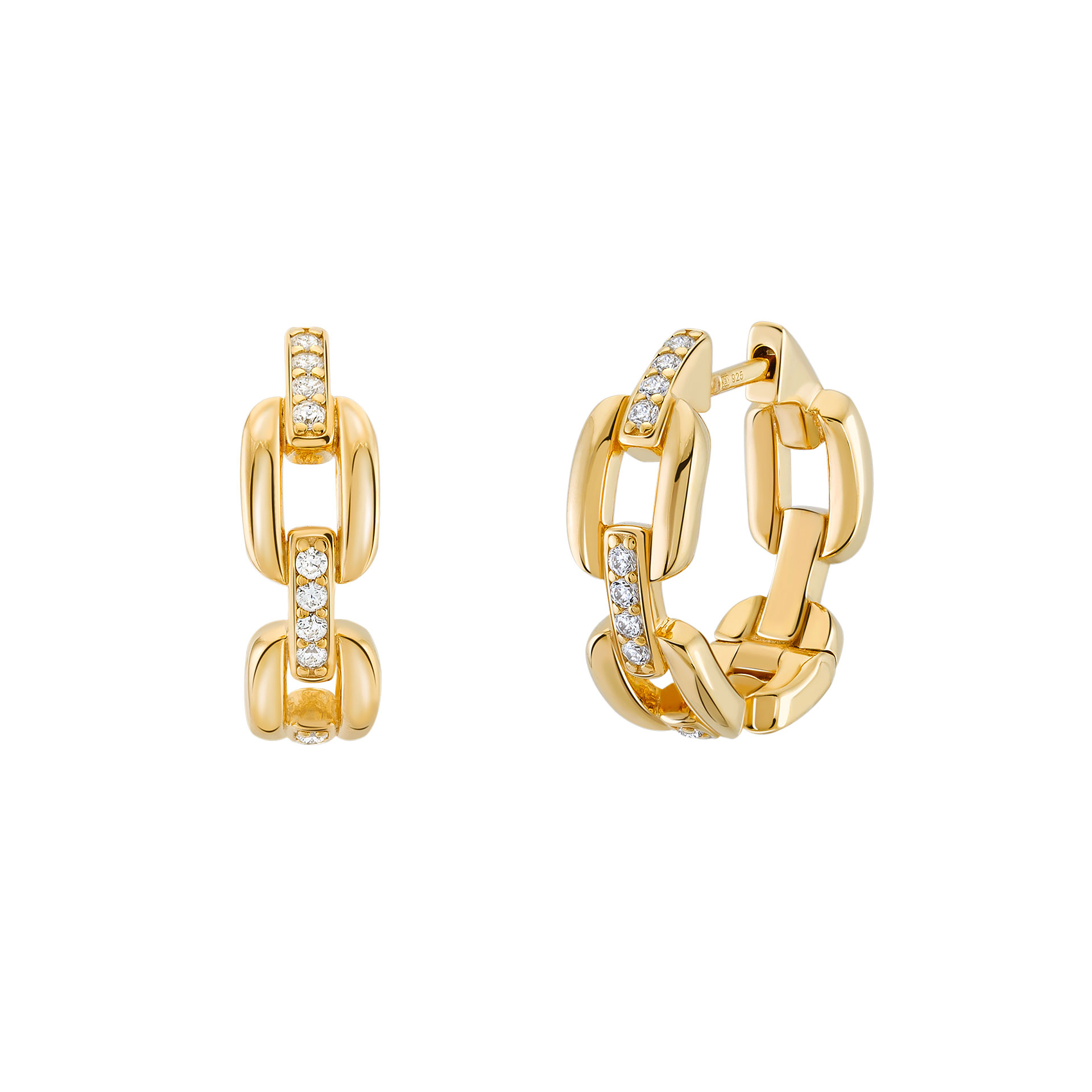 Bold Daily Chain with Stones Earrings