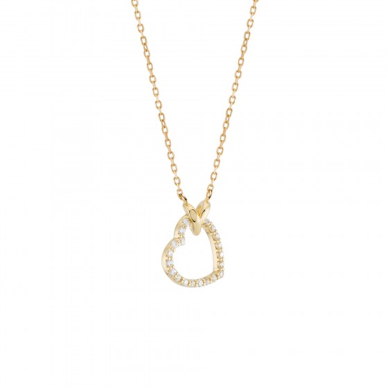 Colar Ouro Double Heart