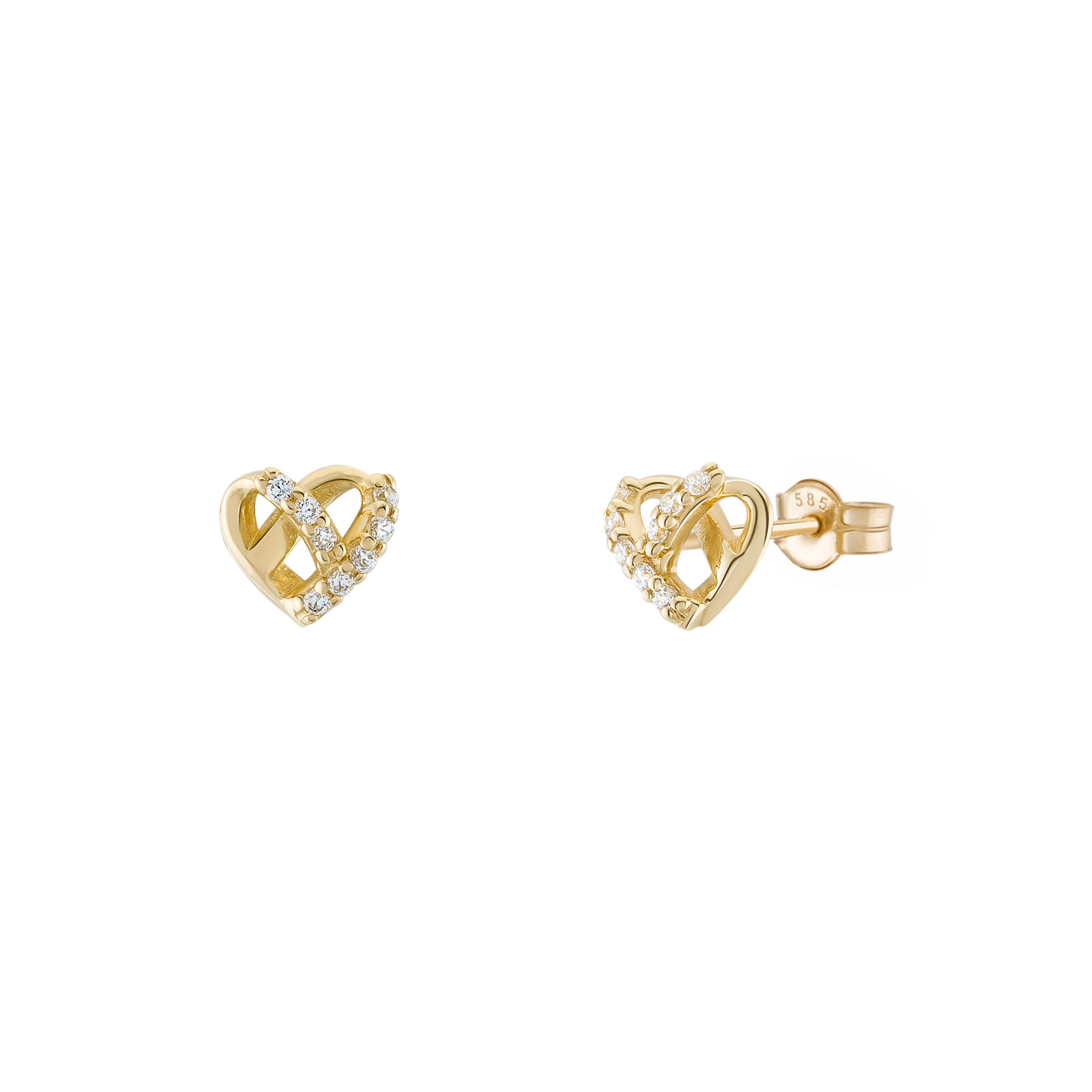 Gold Heart Earrings