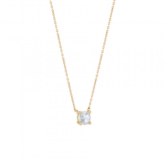 Gold Solitaire Necklace