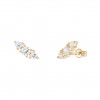 Gold Three Stones Earrings