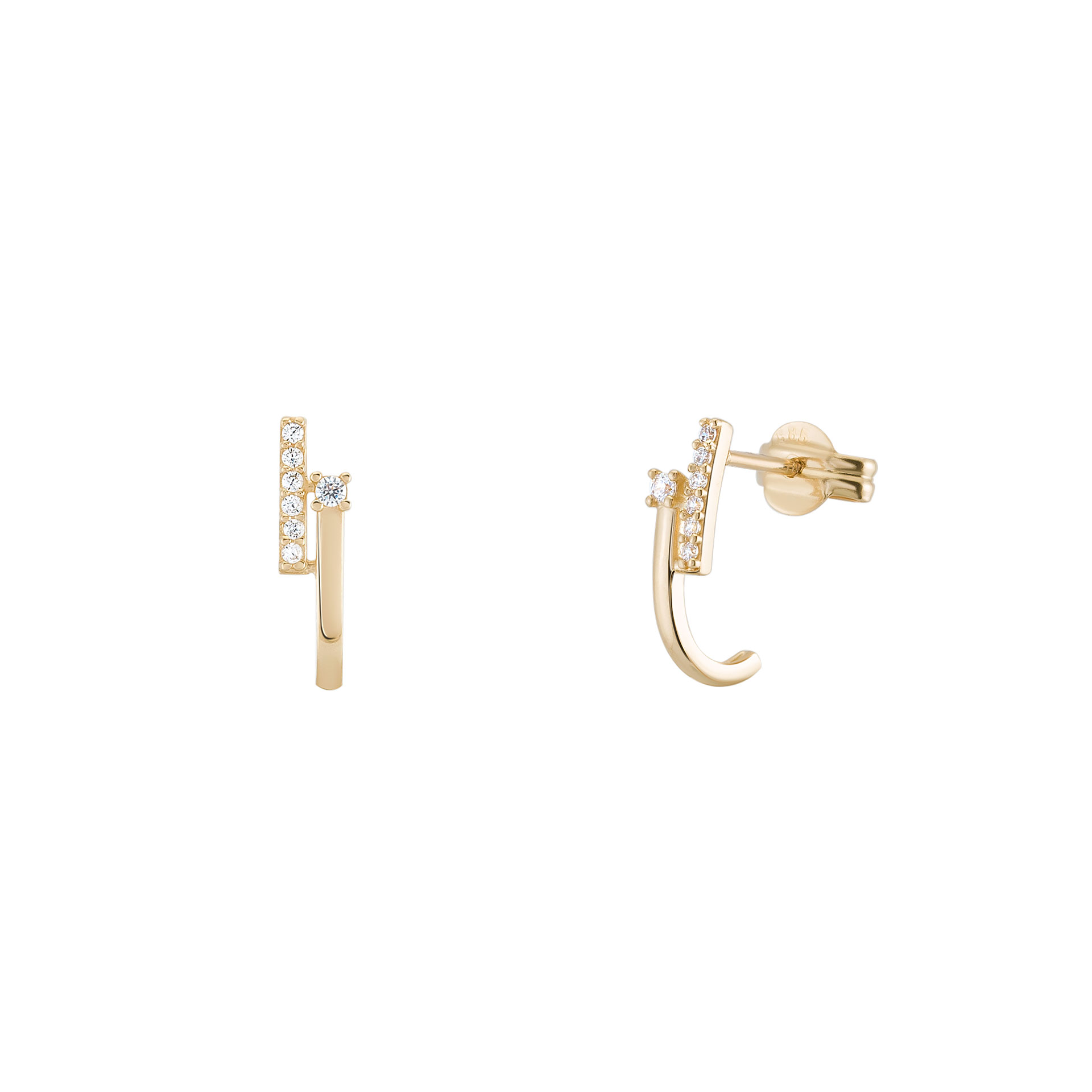 Pendientes Ouro Double Line