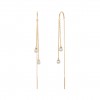 Pendientes Ouro Chain & Pearls