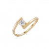 Anel Ouro Solitaire Semi Open