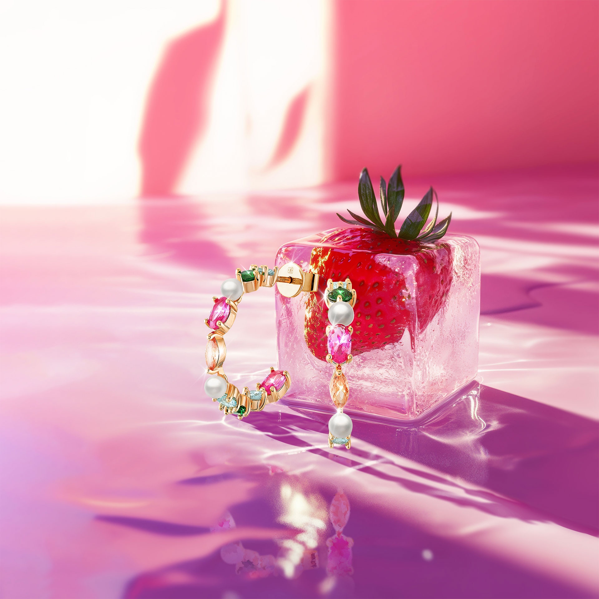 Brincos Fun Multi Color Stones