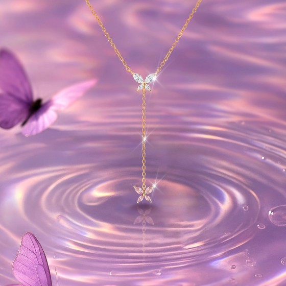 Fun Butterfly Y  Necklace