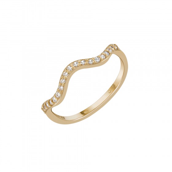 Anillo Ouro Waves